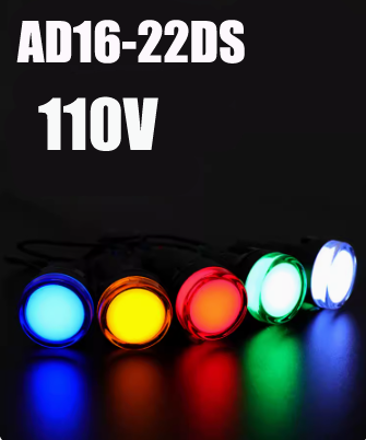 Lâmpada LED de sinal de energia plástica, pequenas contas de luz indicadora LED, vermelho, branco, verde, azul, amarelo, AD16-22DS, 110V, AD16-22DS, 1Pc Lot
