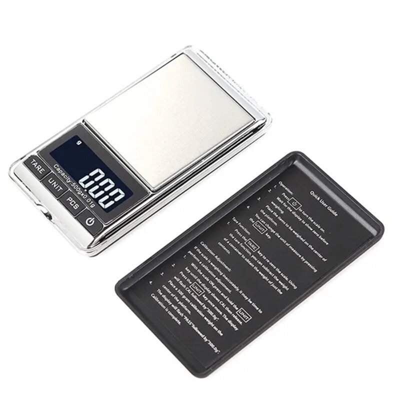Mini bilancia digitale 100/200/500g 0.01g bilancia tascabile elettrica con retroilluminazione LCD ad alta precisione per gioielli peso grammo per cucina