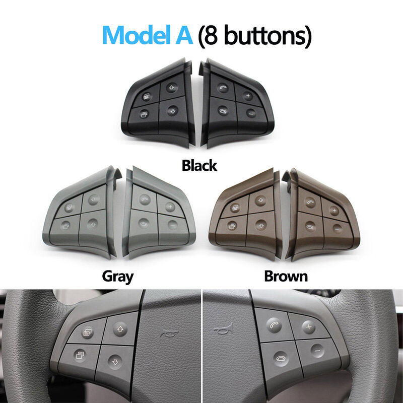 Автомобильные многофункциональные кнопки на руль, комплект кнопок управления для Mercedes Benz GL ML R B Class W164 W245 W251, 3 цвета