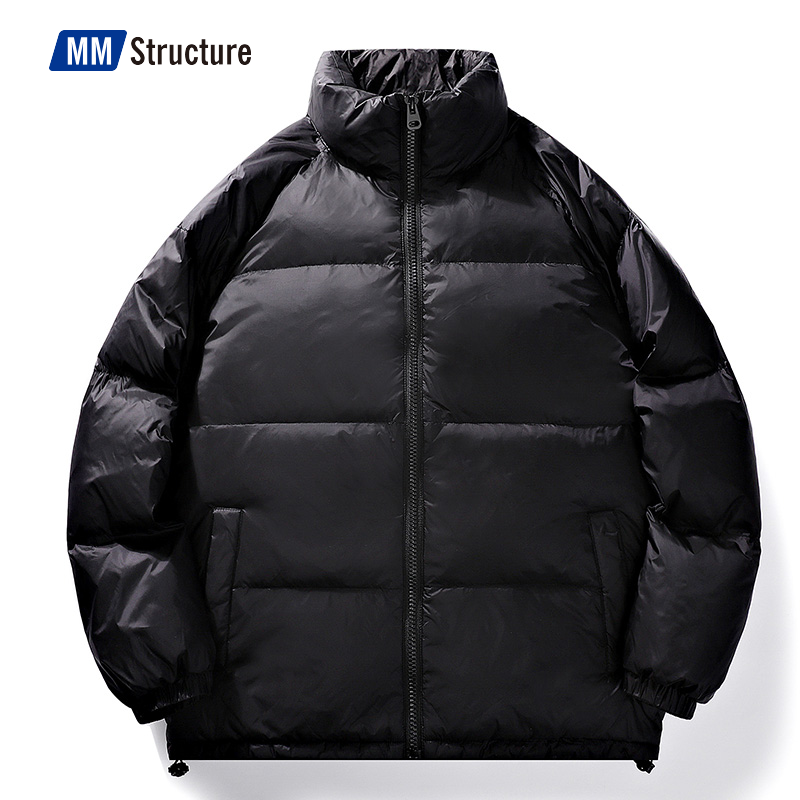 Мужская повседневная куртка оверсайз, черная теплая парка, хлопковое пальто для улицы, Базовая куртка-пуховик для зимы, 2022