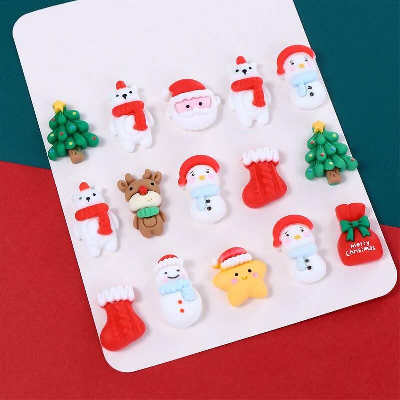 Santa Claus Cartoon Figurines Pattern Art Material New Year Ornament Home Embellishments Christmas Patches