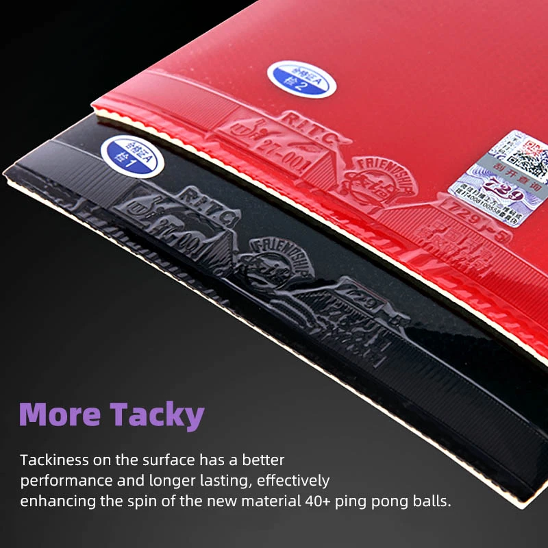 Friendship 729-5 Table Tennis Rubber Tacky Pimples-in Ping Pong Rubber with ITTF Approved 2.2mm for Loop Drive with Fast Attack