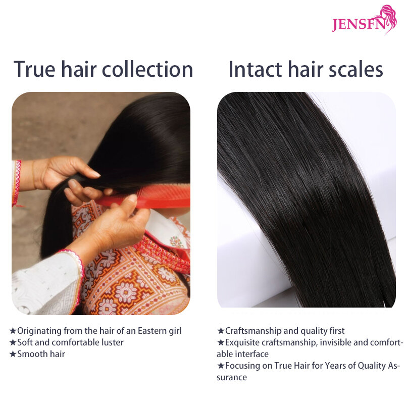 JENSFN-extensiones de cabello a granel, cabello humano liso de 16 a 26 pulgadas, 50g/hebra #613 60, Color marrón y Rubio, suministros para salón de belleza