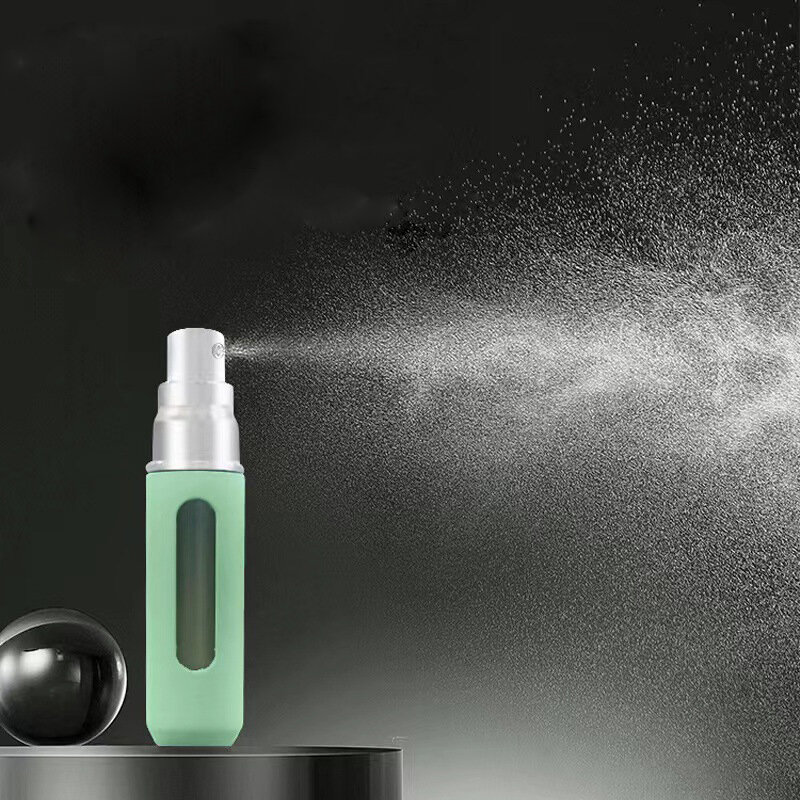 Atomizador de Perfume de viaje de 5ml, contenedor de líquido portátil para cosméticos, Mini bomba de aluminio de Metal, botella vacía de Spray recargable
