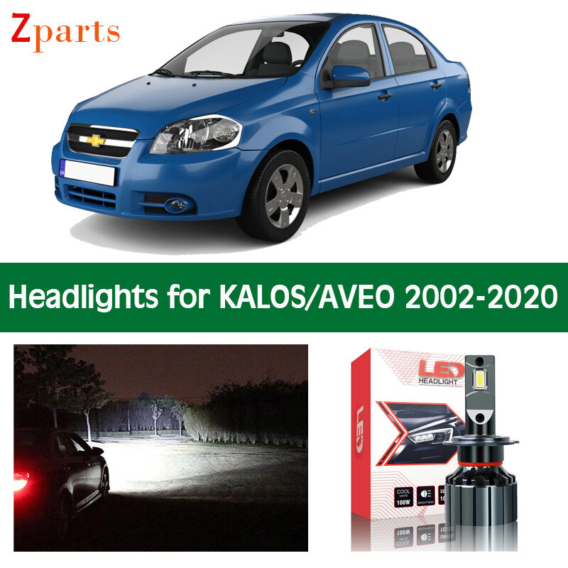 หลอดไฟสำหรับ Chevrolet Daewoo KALOS AVEO T250 T255 LED ไฟหน้าลำแสงสูงต่ำ Canbus ไฟอัตโนมัติ12V โคมไฟอุปกรณ์เสริม