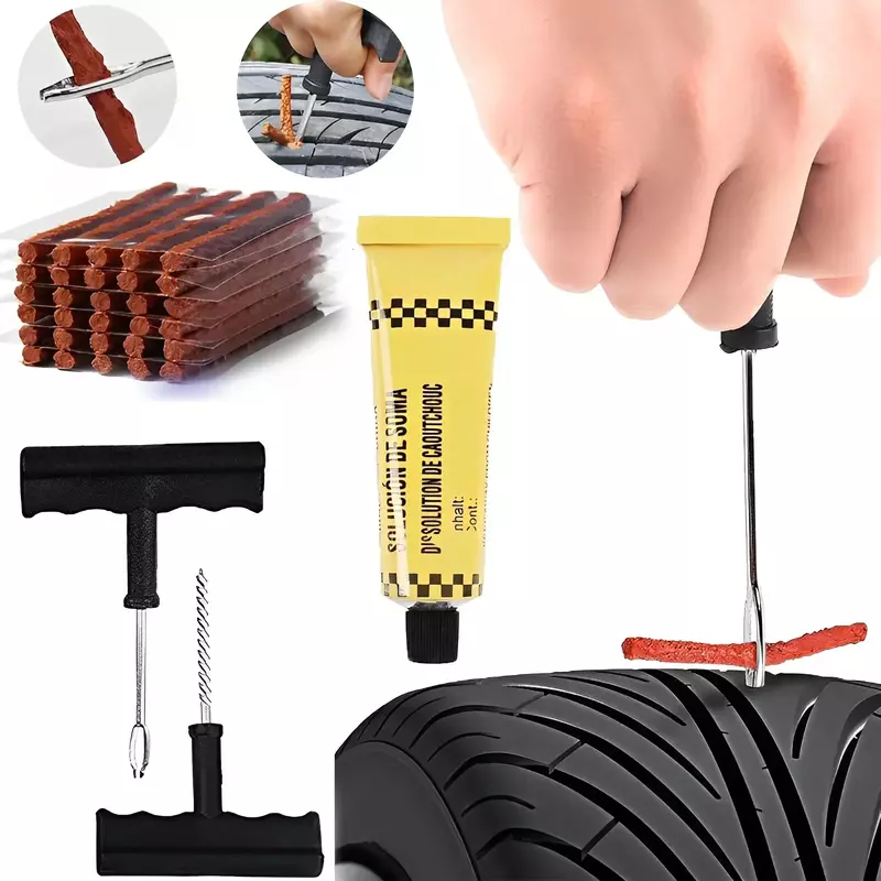 5/50Pcs Tire Repair Strips Tubeless Rubber Stiring Glue Seals for Car Motorcycle Bike Tyre Puncture Repairing Tools Accessories
