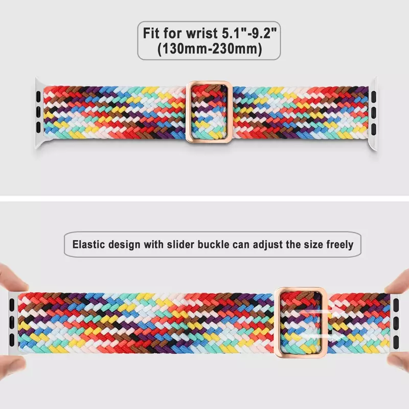 Braided Solo Loop For Apple watch Ultra band 40mm 44mm 41mm 38mm 49mm 45mm Elastic Nylon bracelet iWatch series 9 8 7 3 se strap