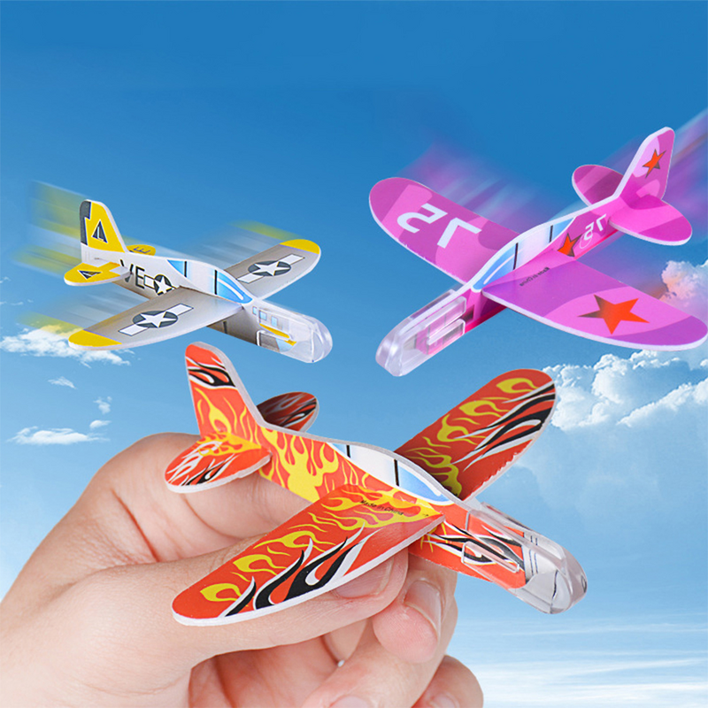 EVA 폼 핸드 스로우 비행기 장난감, 항공기 비행 글라이더 비행기 모델 장난감, 어린이 야외 재미있는 장난감, 무작위 스타일, 10cm