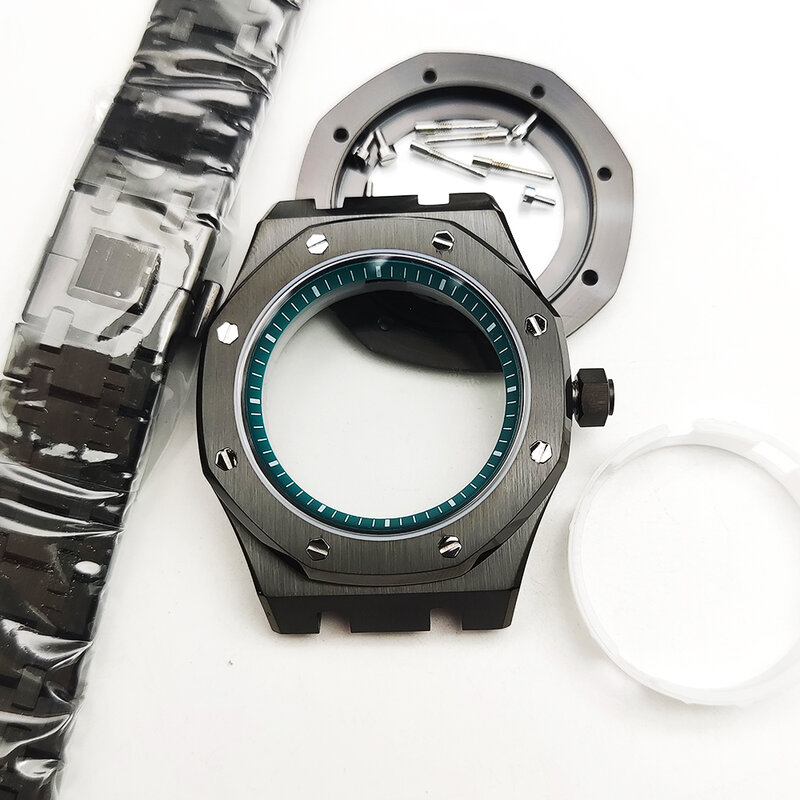 42mm 5ATM A P zestaw etui na zegarek szafirowy kryształ nadaje się do tarczy 31.8mm/28,5mm Fit NH35/NH36 akcesoria do zegarków z mechanizmem