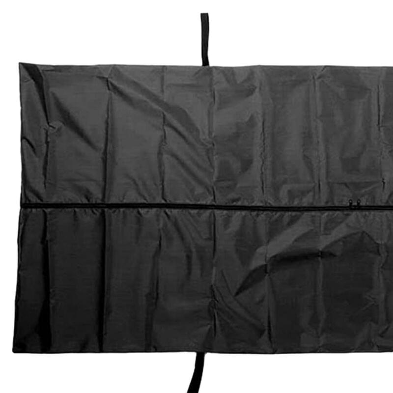 กระเป๋าเปลหาม210D แบบใช้แล้วทิ้งผ้าอ๊อกซ์ฟอร์ดมีซิปงานหนักพร้อมที่จับ4อัน82.68 ''x 29.53'' สีดำสำหรับเดินป่ากลางแจ้ง