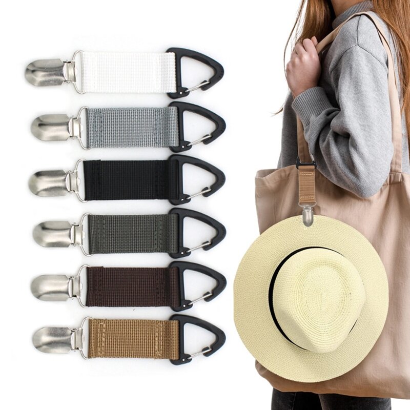 Clipe de chapéu para saco de lona clipes para viagens pendurado na mochila bolsa para praia
