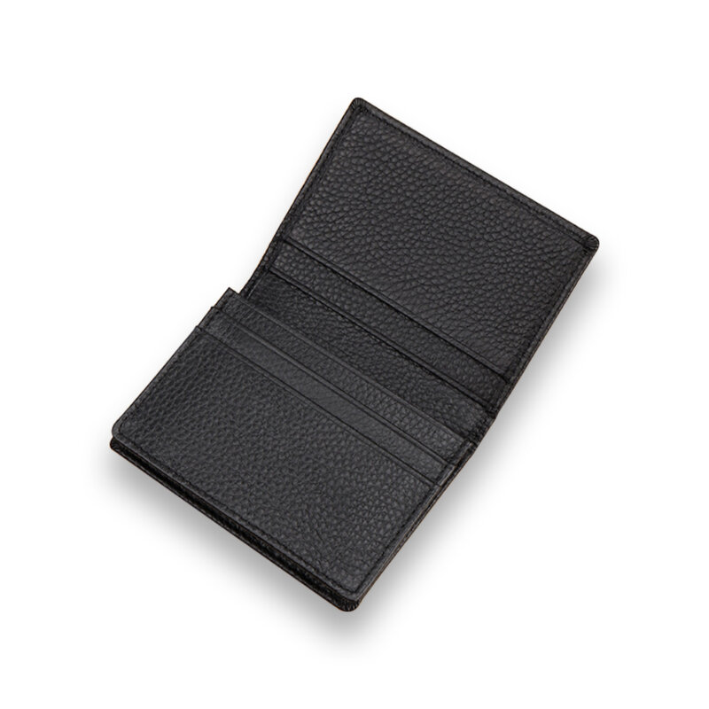 Genuine Leather Men's Business Card Holder High-grade Gift Litchi Grain Head Layer Cowhide Business Card Case