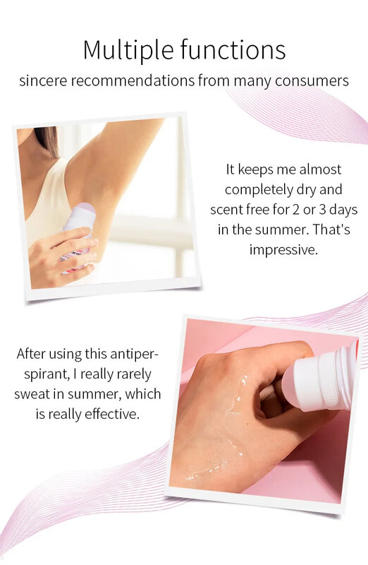 Roll-on Antiperspirant ekstra efektif mencegah ketiak tubuh bau Inhibitor deodoran keringat parfum pemutih mencerahkan perawatan kulit
