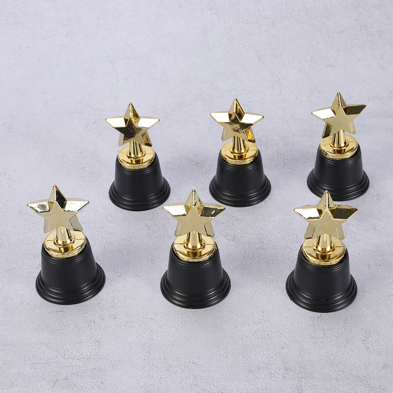 Toyvian Christmas Gifts Mini Star Award Trophy Pack 12 Bulk Gold Trophies Kids Party Favors Competitions Ceremony Appreciation