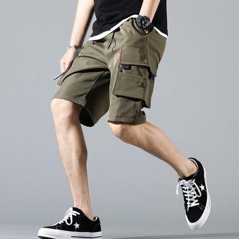 Vestuário masculino Y2K Capris, calça casual, moda de estudante solta, moda hip-hop, verão, 2023
