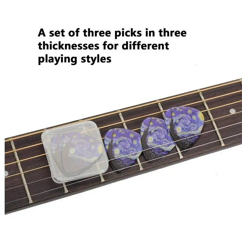 Guitar Pick Thin Medium And Heavy Picks Set With Artistic Star Sky Design Guitar Pick For Bass Acoustic Guitar Electric Guitar