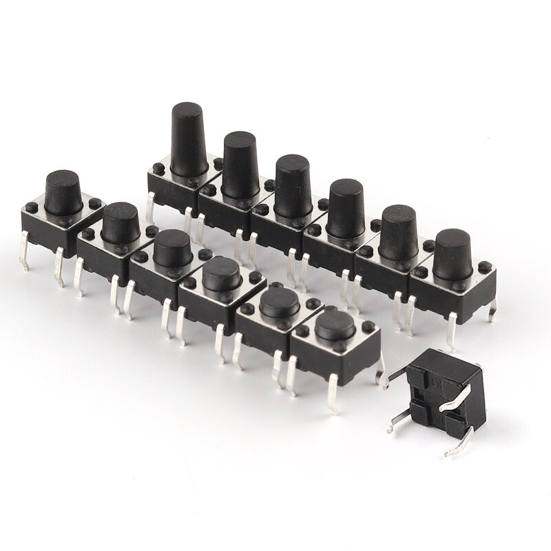 Micro-interrupteur tactile momentané, 6x6x5/5mm, 6x7mm, 8mm, 9mm, 10mm, 11mm, 20 pièces par lot