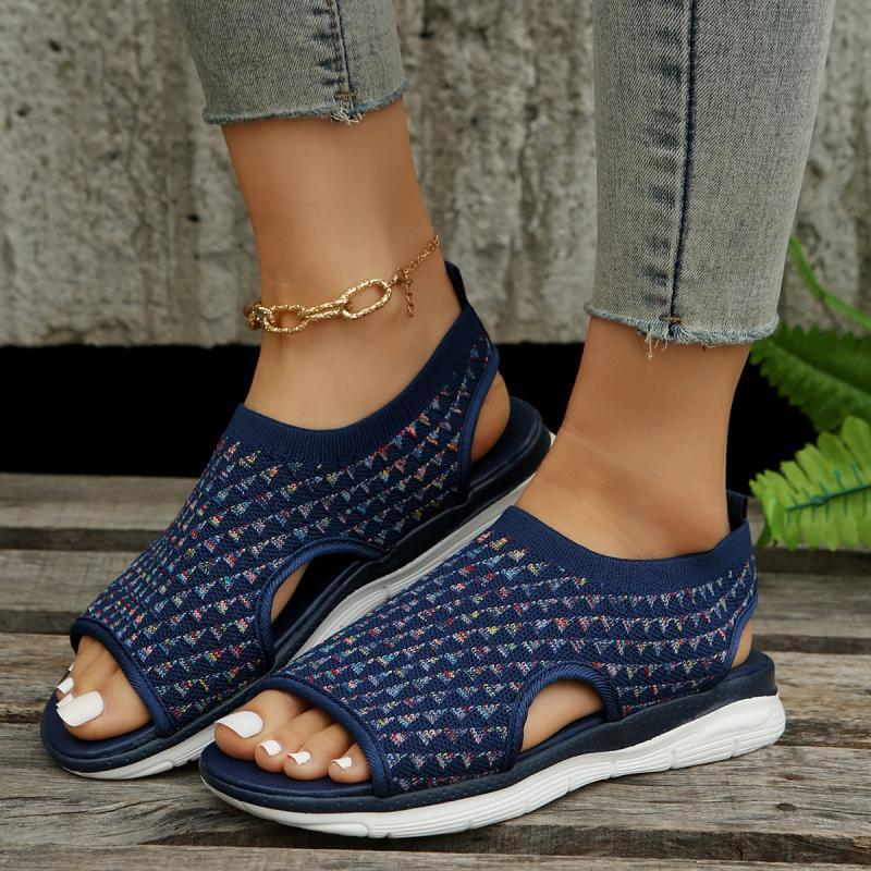 Luksusowe damskie letnie buty z siatką rybną sandały na platformie z wystającym palcem damski sandały na koturnie lekkie obuwie codzienne zapatyllas Muje