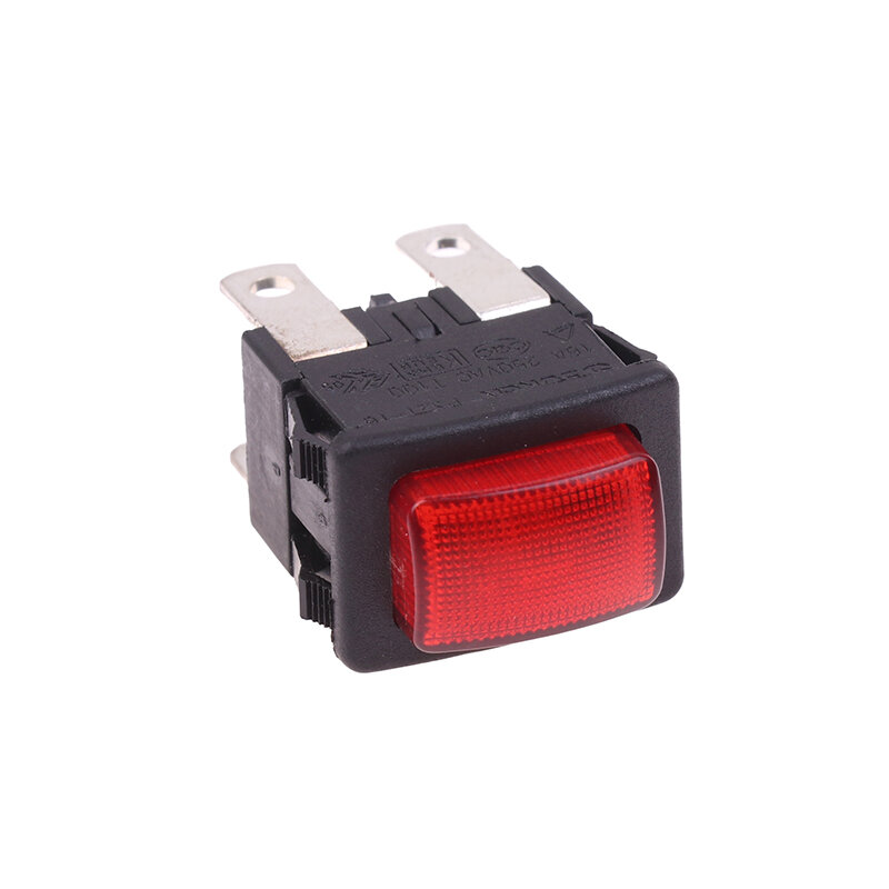 Red 4Pins 16A Self-Lock On Off Push Button Rocker Switch PS21-16 With Light Heater Electrical Touch Switch For Vacuum Cleaner Ga