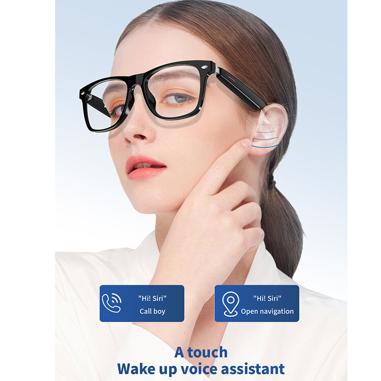2023ใหม่แว่นกันแดดป้องกันแสงสีฟ้า BT5.2อัจฉริยะแว่นตาอัจฉริยะเล่นเพลงได้แว่นระบบสัมผัสสำหรับโทรศัพท์ AR แว่นตาอัจฉริยะไร้สาย