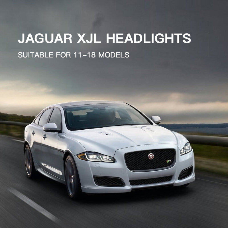 Conjunto de faróis LED para Jaguar XJL, lâmpada de luz, sinal DRL, plug and play, corrida diurna, acessórios para carro, 2012-2019