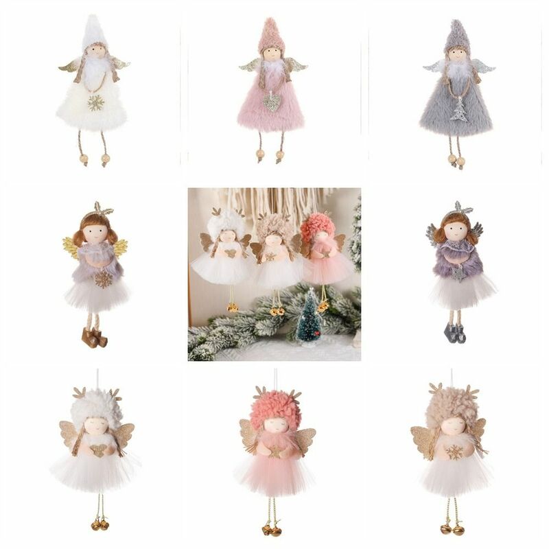 ぬいぐるみクリスマスツリー飾り、天使の人形ペンダント、ガーゼスカート、かわいいパーティー用品、ファッショナブル