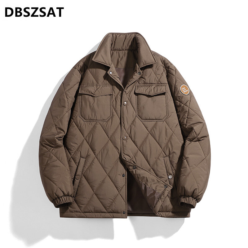 XKK 2025 осень и зима новая мужская повседневная пуховая куртка с воротником-стойкой утепленная Теплая мужская зимняя короткая куртка