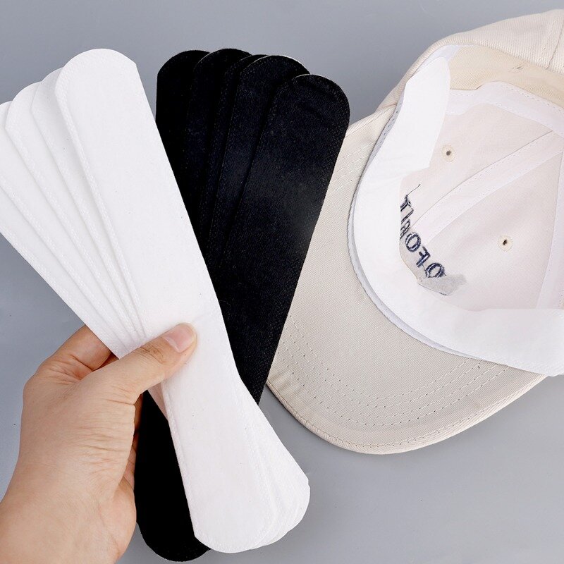 10/20pcs schweiß absorbierende Liner Pads schwarz weiß Hut Anti-Schmutz-Aufkleber unsichtbare atmungsaktive Vlies Aufkleber Mode accessoires