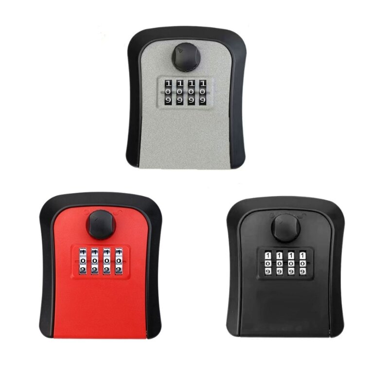 Outdoor Wall Mounted Key Safe Weatherproof Key Lock Box 4-Digit Combination Lockboxs Waterproof Outdoor Key Hider