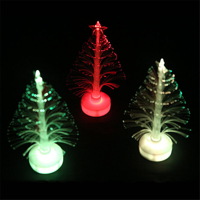 Colorido LED Fibra Óptica Christmas Tree Nightlight, Lâmpada, Luz, Xmas Gift, Crianças