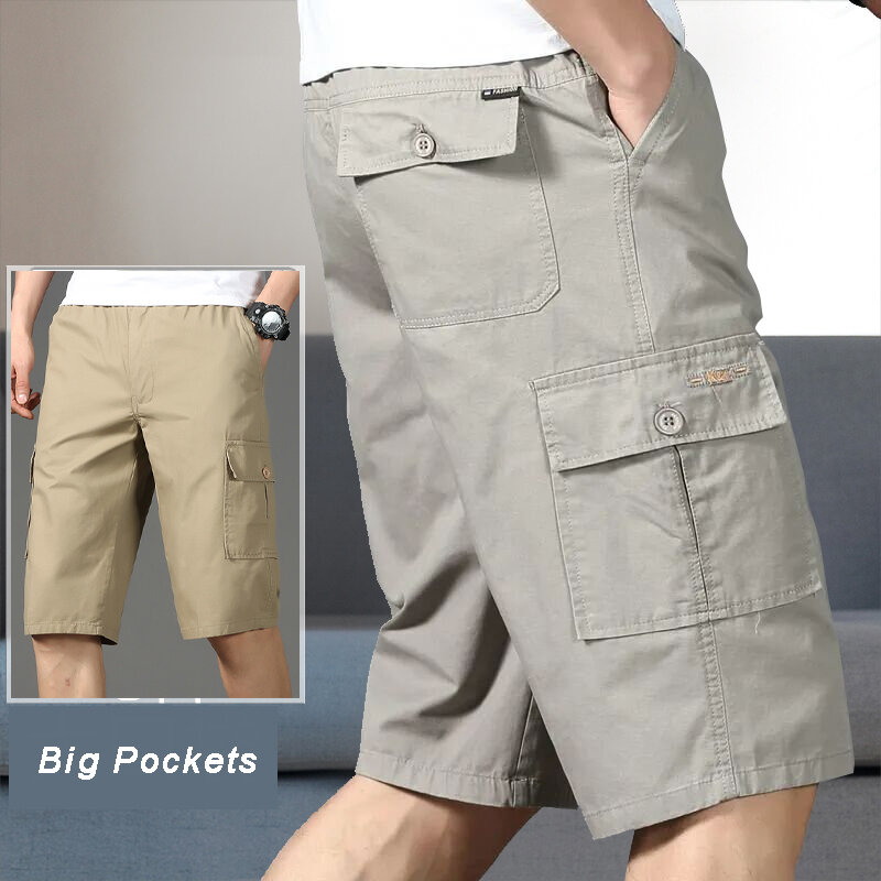 Pantalones Capri de algodón para hombre, pantalón corto de chándal con cintura elástica, ideal para senderismo, correr, gimnasio, por debajo de la rodilla
