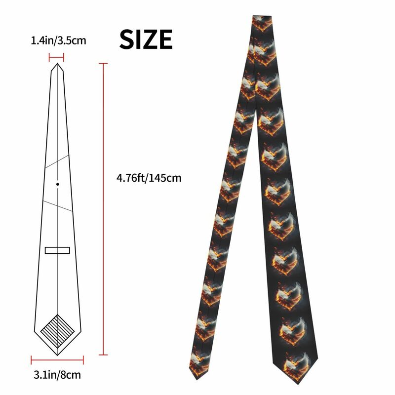 Gravatas de fogo de pomba magras clássicas masculinas, gola estreita, fina, acessórios casuais para gravata, presente