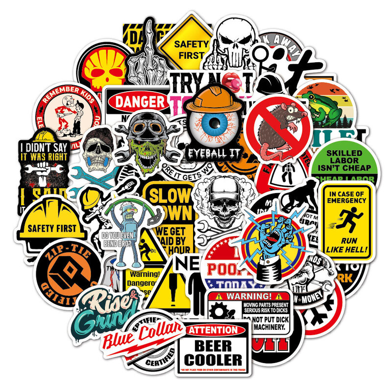 10/50 Stuks Helm Stickers Voor Gereedschapskist Helm Sticker Grappige Stickers Voor Meme Vinyl En Waterdichte Stickers