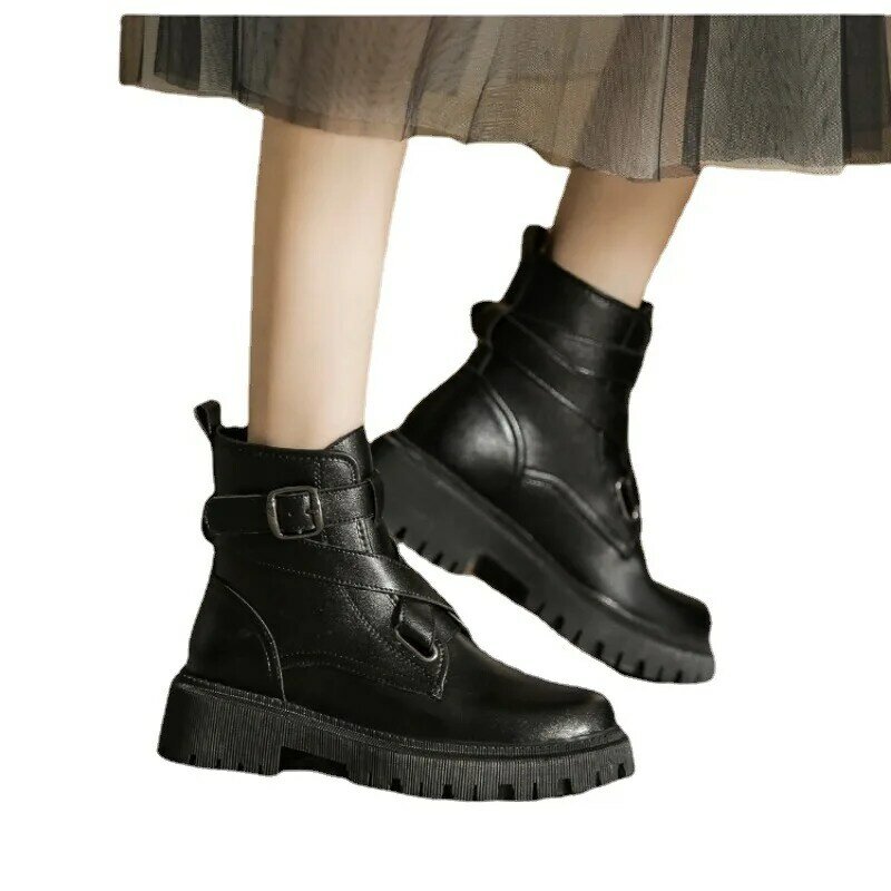 حذاء برقبة دائرية للنساء ، مشبك بحزام ، أحذية للعمل والمكتب ، أحادية اللون ، موضة جديدة ، تخفيضات هائلة ، 2023