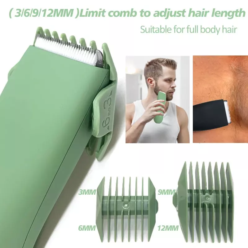Body Hair Trimmer Shaver for Men Ball Trimmer for Groin Pubic Replaceable Ceramic Blade Groomer Electric Razor Waterproof Clippe