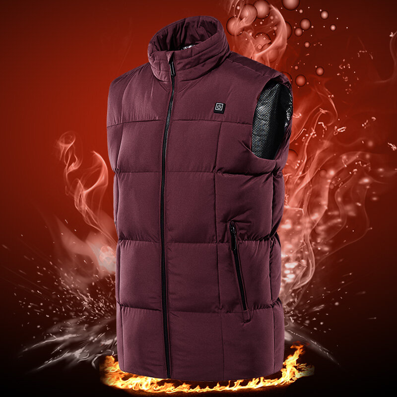 Windproof Waterproof Stylish Outdoor Muti-heating Zones  Jacket Durable Intelligent USB Switch Heated Vest for Men and Women