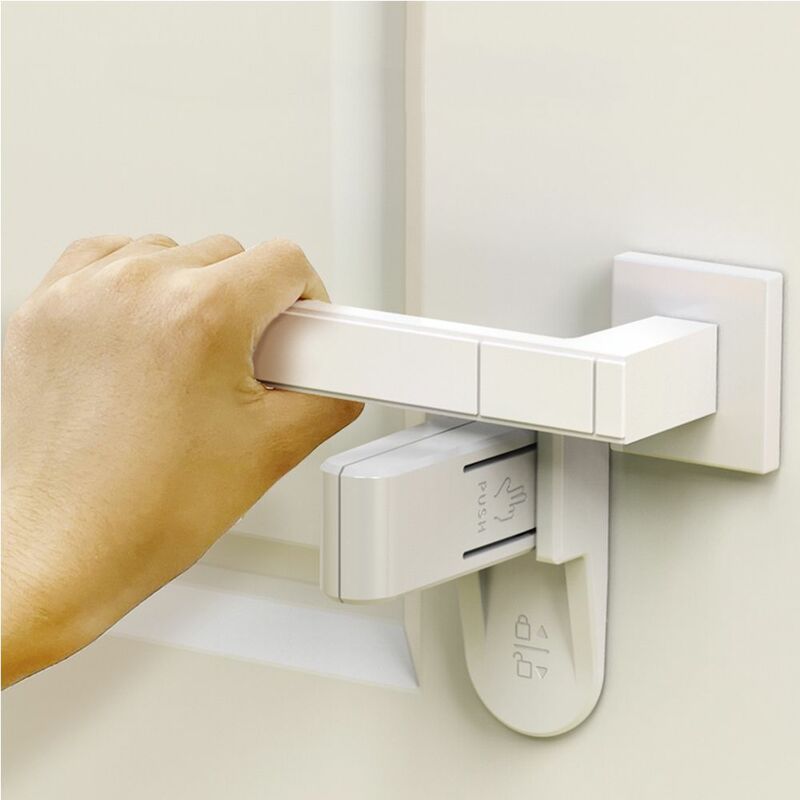 ABS Baby Safety Locks Door Lever Lock Self Adhesive Traceless Glue Easy Install Anti Open Door Lock Child Safe Door Lever Lock