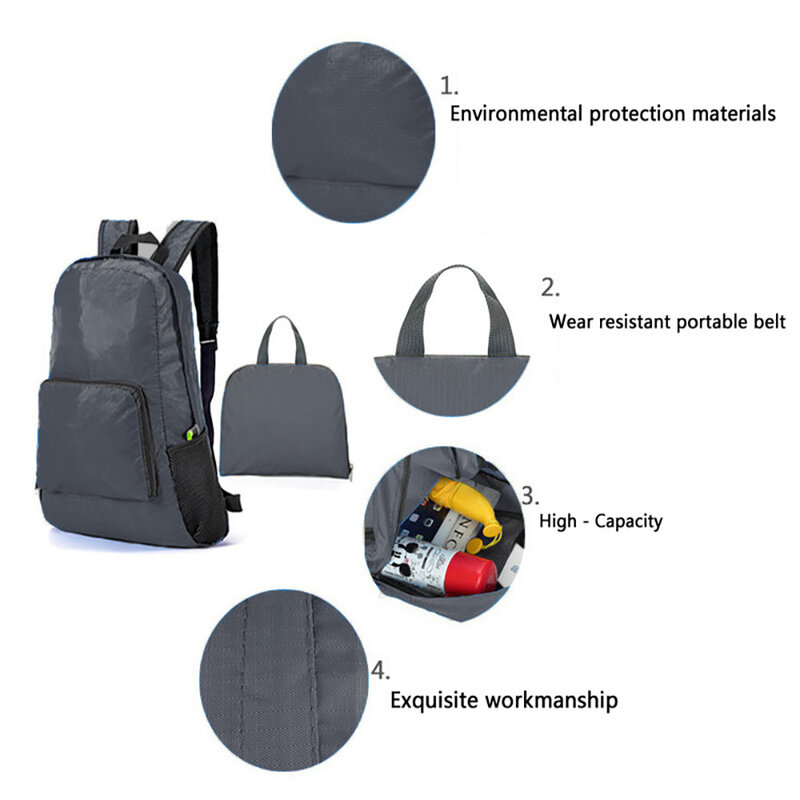 Ultralight Foldable Backpack High Capacity Travel Bag Hiking Backpack Fruit Letter Pattern Outdoor Sports Rucksack for Men Women