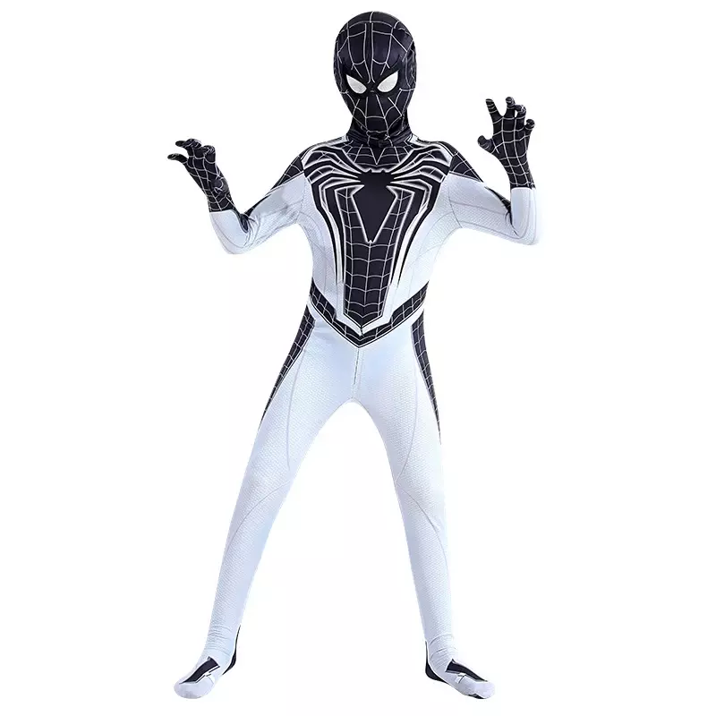 Zona negatif Spiderman kostum Superhero Spider Man Cosplay Bodysuit untuk anak-anak Zentai Halloween Spider Man Cosplay Jumpsuit