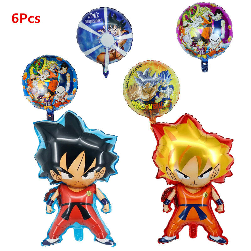 1 zestaw smoczych kulek Goku z balonów foliowych przyjęcie świąteczne dekoracja Baby Shower inflacja hel Globos Boy Birthday DIY artykuły na przyjęcia
