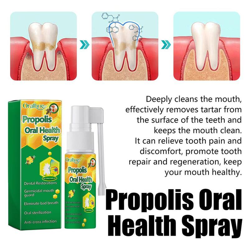 Própolis Oral Spray para cuidados respiratórios, tratamento oral, respiração, boca, ruim, limpo, mantém a atualização, 20ml, D6q8