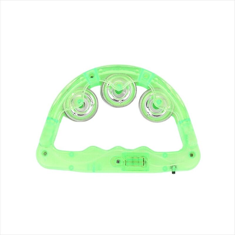 Noisemakers LED Tambourine Kids Baby Light Up Glowing Hand Rattle Bell Clear Sensory Toy Flashing Tambourine Birthday Party