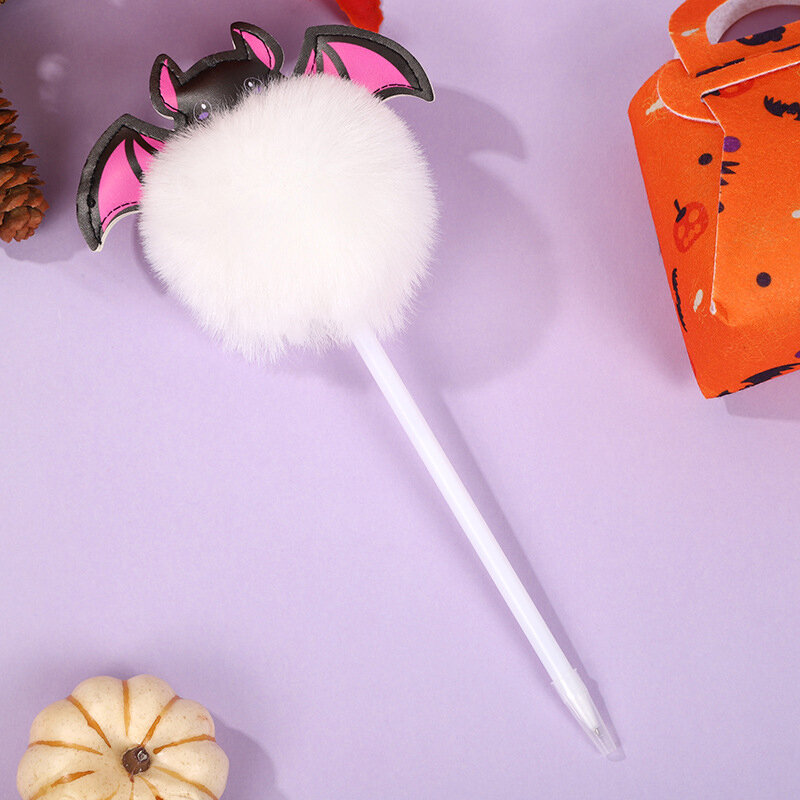 Милая Шариковая ручка на Хэллоуин, плюшевая ручка летучая мышь, тыква, творческая ручка для розыгрыша, школьные и офисные принадлежности для письма