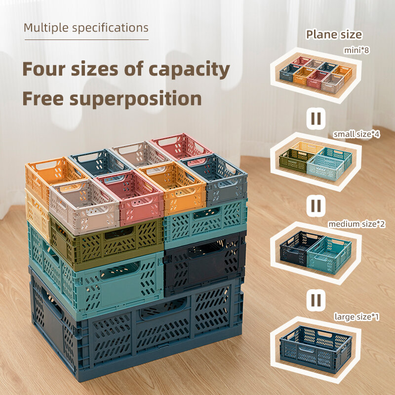 Large Size Foldable Plastic Storage Boxes Home Products Stackable Storage Basket