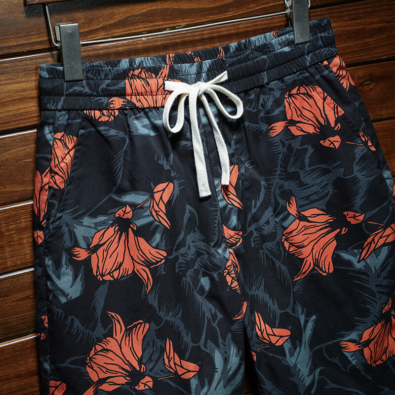Пляжные шорты мужские летние тонкие крутые дышащие уличные брюки красивые индивидуальные Модные свободные универсальные повседневные шорты с принтом