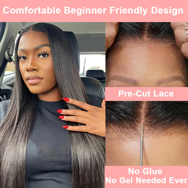 13x4 HD Lace Front Human Hair Wigs Glueless PrePlucked 7x5 Closure Wigs Brazilian Virgin Straight Front Lace Wigs Pre Cut