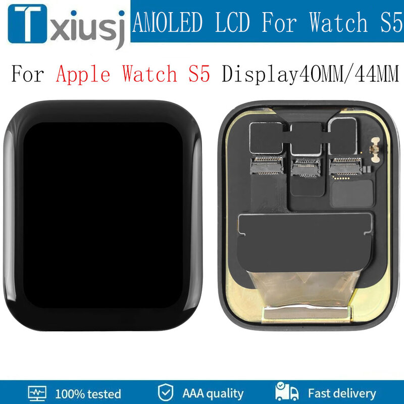 AMOLED ชุดประกอบนาฬิกา Apple 5, 40มม. 44มม. S5 LCD หน้าจอสัมผัสอะไหล่สำหรับนาฬิกา Apple 5 Gen
