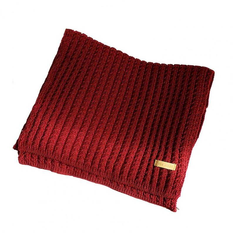 Bufandas suaves de punto con tacto de piel para mujer, chal largo y cálido de Color sólido, bufanda de lana tejida para Otoño e Invierno