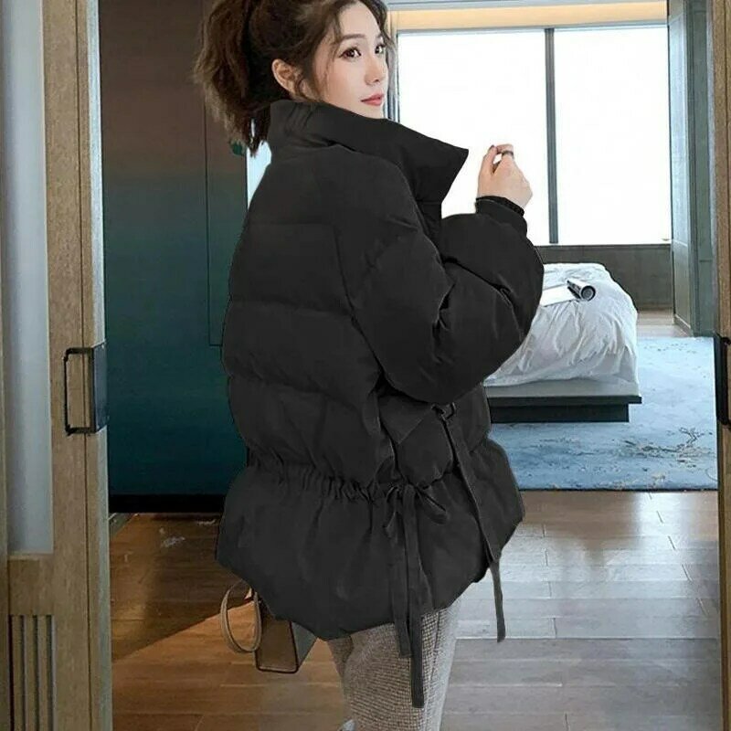 Новинка 2023, женское пуховое пальто из хлопка, зимняя куртка, женские короткие парки, свободная толстая верхняя одежда, универсальное простое модное пальто
