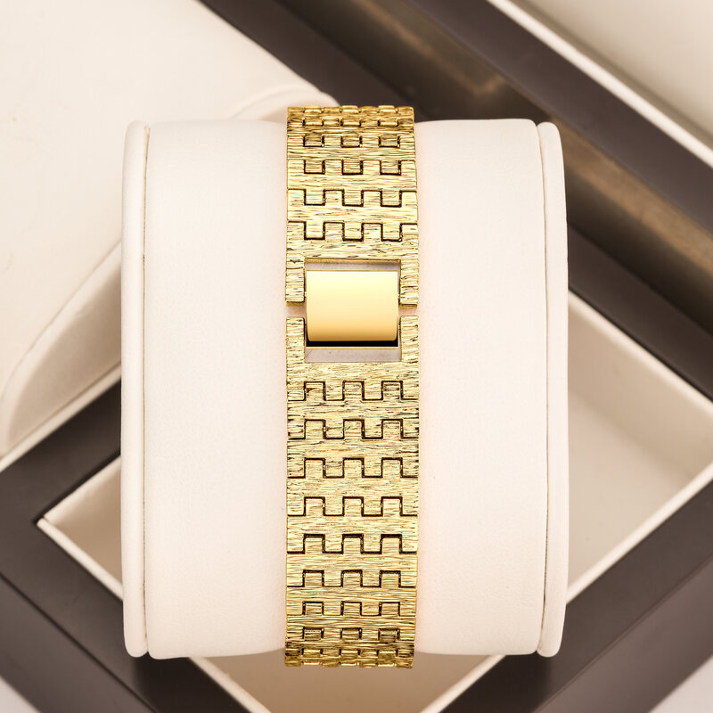 Zegarki damskie marki YaLaLuSi gorące złoto prosty styl 2024 nowe pudełko zmywacz do zegarków jonowe złocenie
